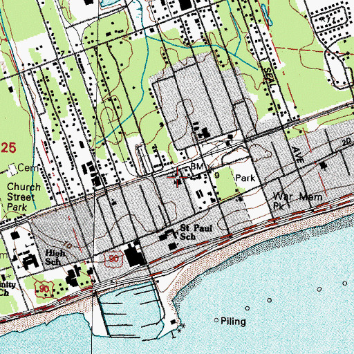 Topographic Map of Our Mother of Mercy Church, MS