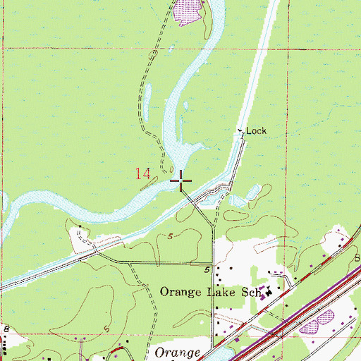 Topographic Map of Pollock Ferry Boat Ramp, MS