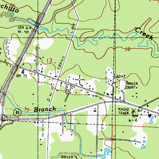 Topographic Map of Kingdom Builders Manifested Word Outreach Church, MS