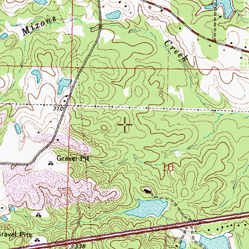Topographic Map of Shadow Ridge Golf Club, MS