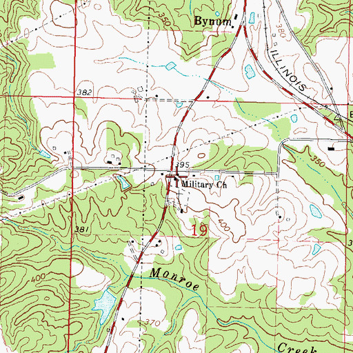 Topographic Map of Military Baptist Church, MS