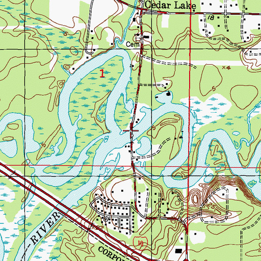Topographic Map of Tchoutacabouffa River Bridge, MS