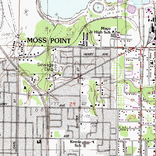 Topographic Map of Greater Life Tabernacle Church, MS
