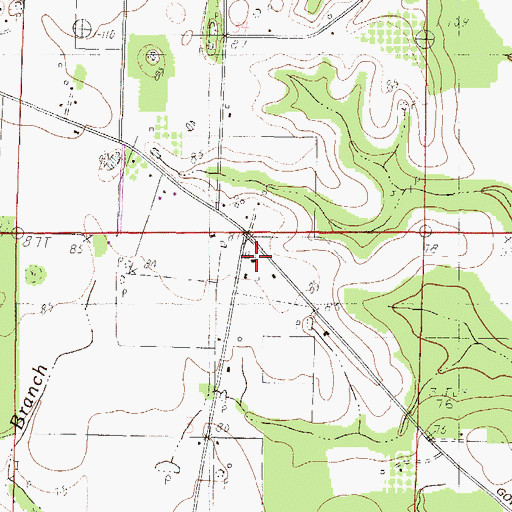 Topographic Map of Hurley Church of Christ, MS