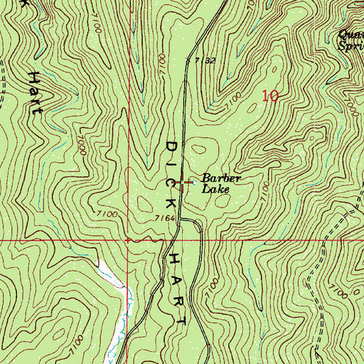 Topographic Map of Barber Lake, AZ