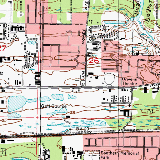 Topographic Map of West Biloxi Post Office, MS