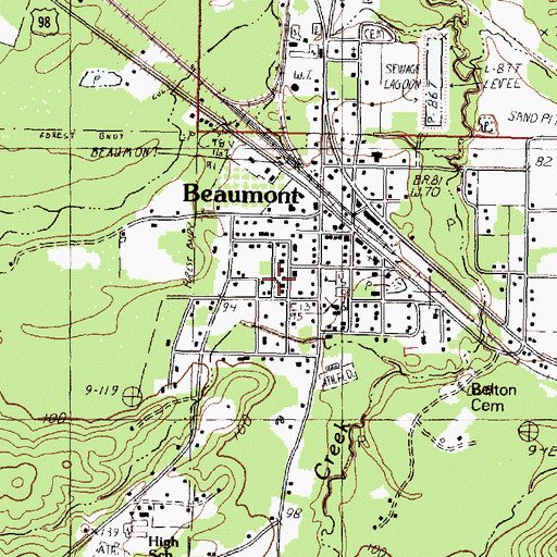 Topographic Map of Bolton Chapel United Methodist Church, MS