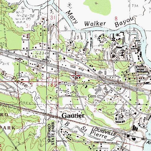 Topographic Map of New Era Baptist Church, MS