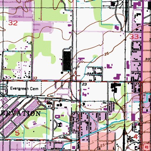 Topographic Map of Saint Mark United Methodist Church, MS