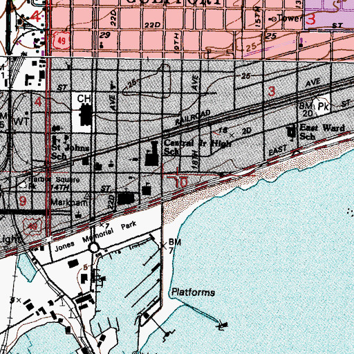 Topographic Map of Saint Peter's by the Sea Episcopal Church, MS
