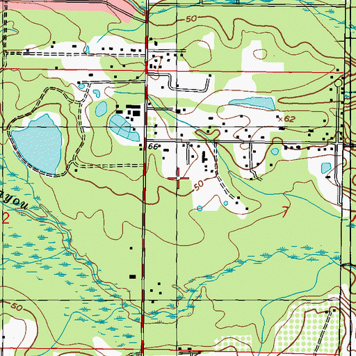 Topographic Map of Pecan Ridge Mobile Home Park, MS
