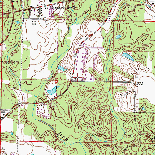 Topographic Map of Petal Recreational Club, MS