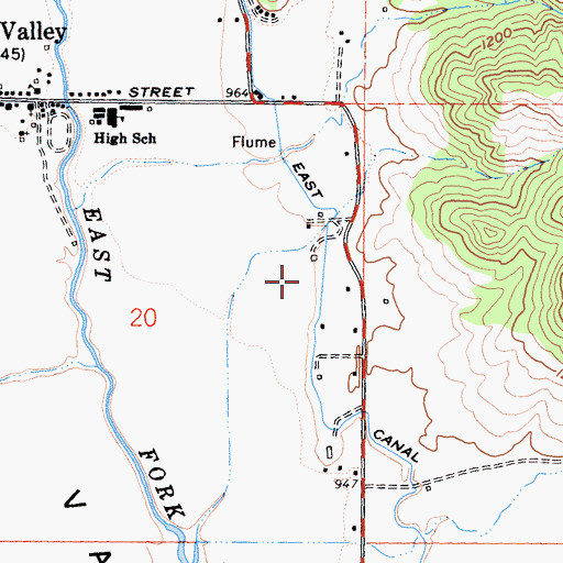 Topographic Map of East Canal, CA