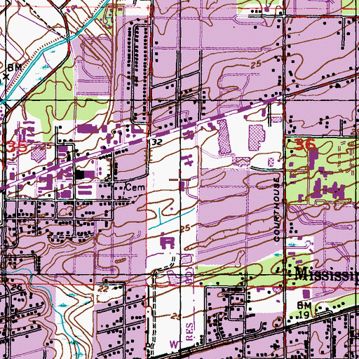Topographic Map of Herb Wilson Recreation Center, MS