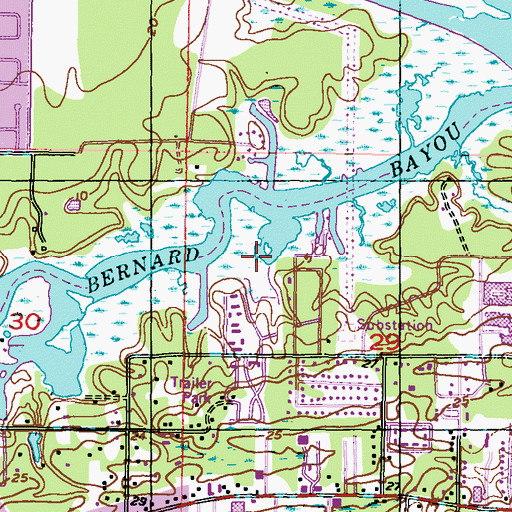 Topographic Map of James Hill Park Fishing Pier, MS