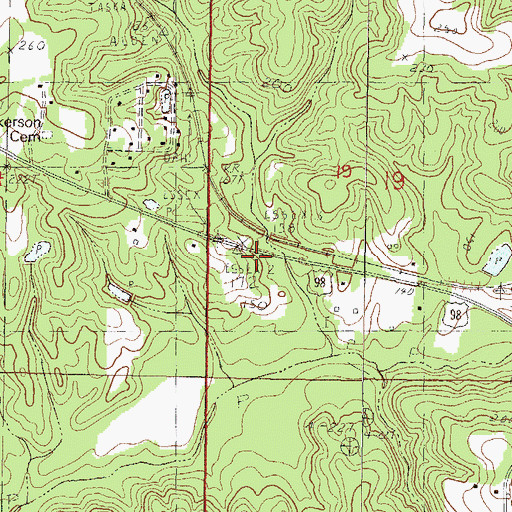 Topographic Map of Straight Way Church, MS