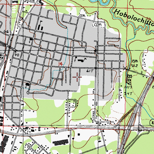 Topographic Map of New Beginning Missionary Baptist Church, MS