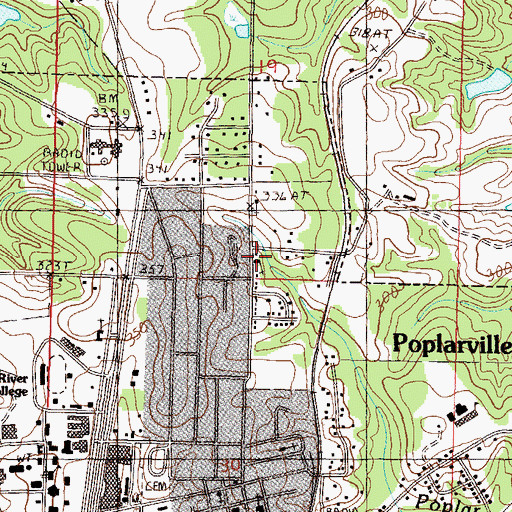 Topographic Map of First United Pentecostal Church Sanctuary of Praise, MS