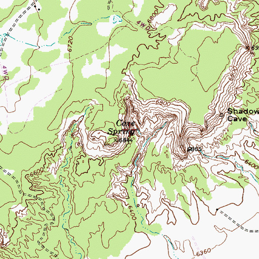 Topographic Map of Cave Spring, AZ