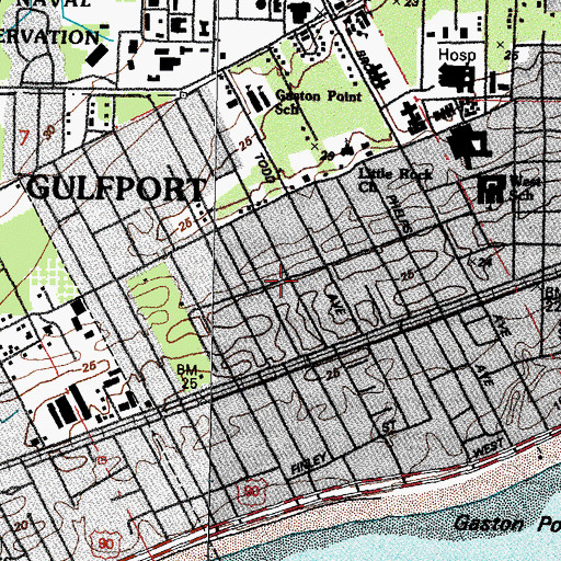 Topographic Map of Tiki Mobile Court, MS