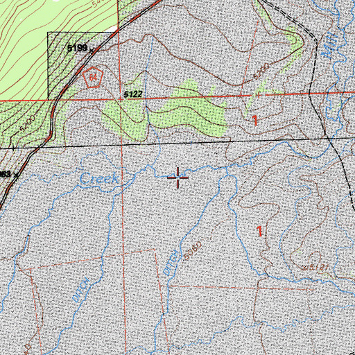 Topographic Map of East Creek, CA