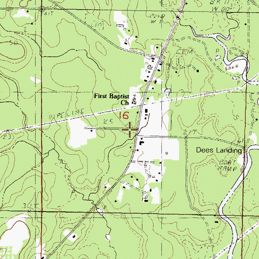 Topographic Map of Vancleave Post Office, MS