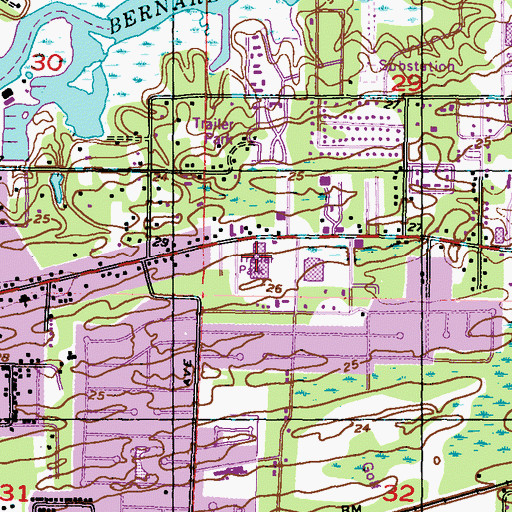 Topographic Map of Village Square Shopping Center, MS