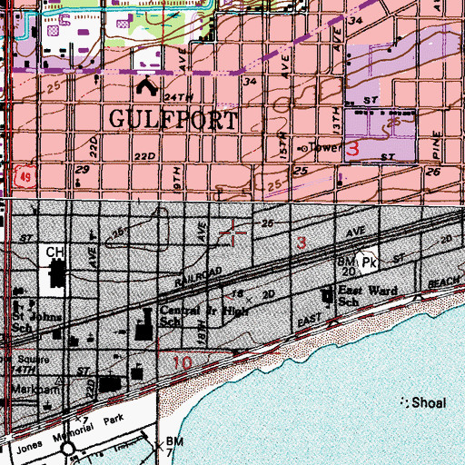 Topographic Map of Willie Lock Community Center, MS