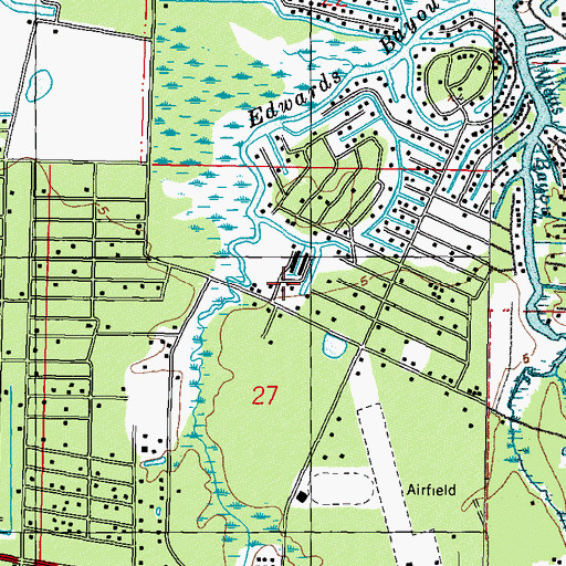 Topographic Map of Bay Marina Recreational Vehicle Park, MS