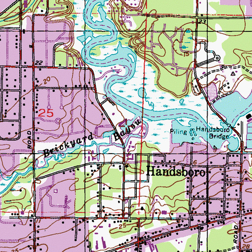 Topographic Map of Bayou Bernard Marina, MS