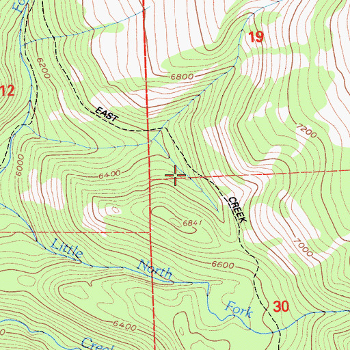 Topographic Map of East Creek Trail, CA