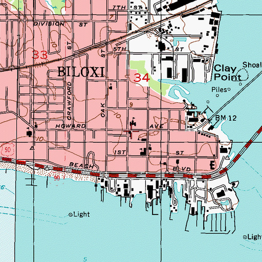 Topographic Map of East Howard Baptist Church, MS