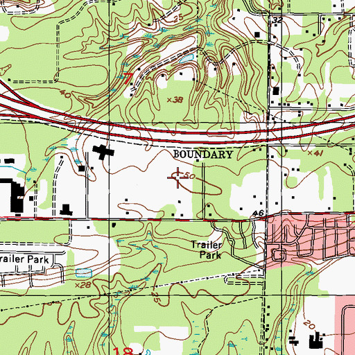 Topographic Map of First Baptist Church of Biloxi, MS