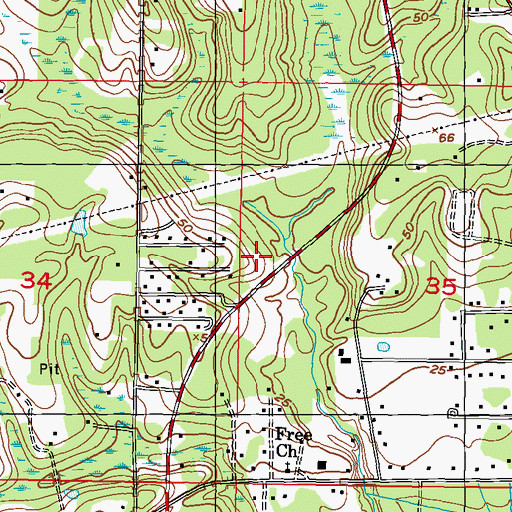 Topographic Map of Gulf Coast Seventh Day Adventist Church, MS