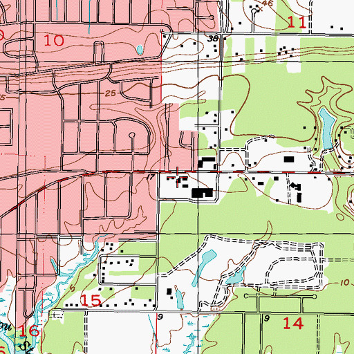 Topographic Map of Lemoyne Boulevard Baptist Church, MS