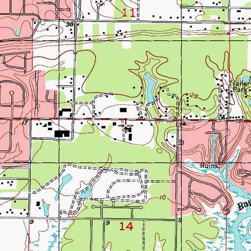 Topographic Map of Northside Assembly of God Church, MS