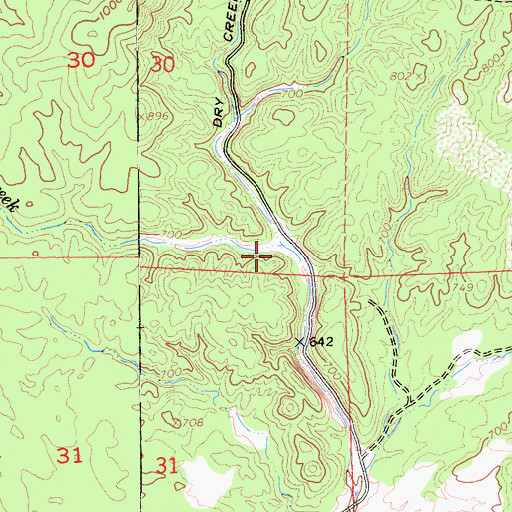 Topographic Map of East Dry Creek, CA