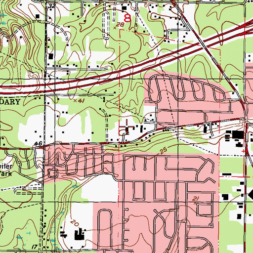 Topographic Map of Heritage United Methodist Church, MS