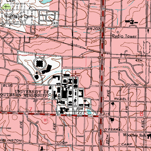 Topographic Map of Crosspoint Community Church, MS