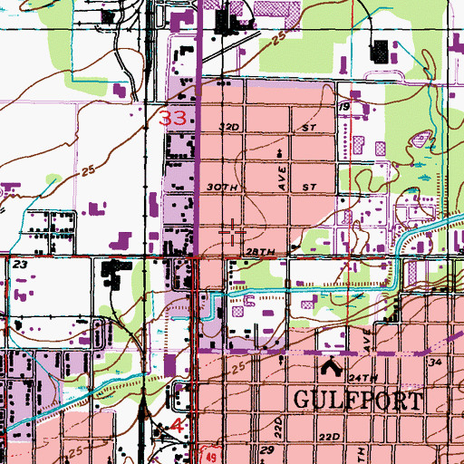 Topographic Map of Evangelistic Crusader Church of God and Christ, MS