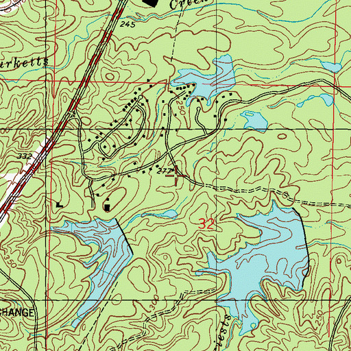 Topographic Map of Timberton Golf Club, MS