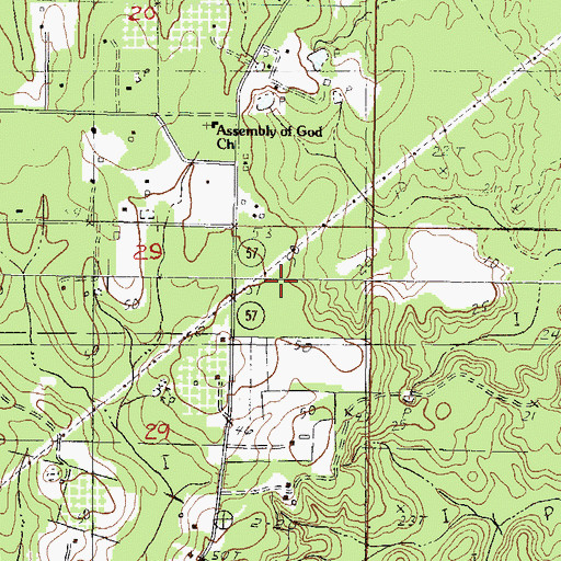 Topographic Map of First Pentecostal Church, MS