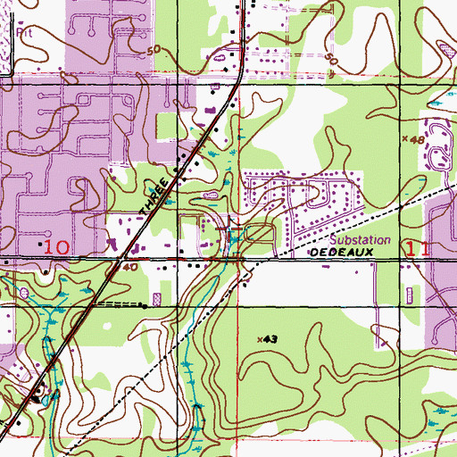 Topographic Map of Paradise Park Mobile Home Park, MS