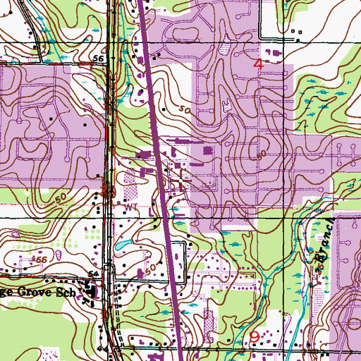 Topographic Map of Harrison County Library System Orange Grove Branch Library, MS