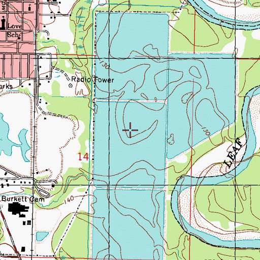 Topographic Map of Hattiesburg South Lagoon, MS
