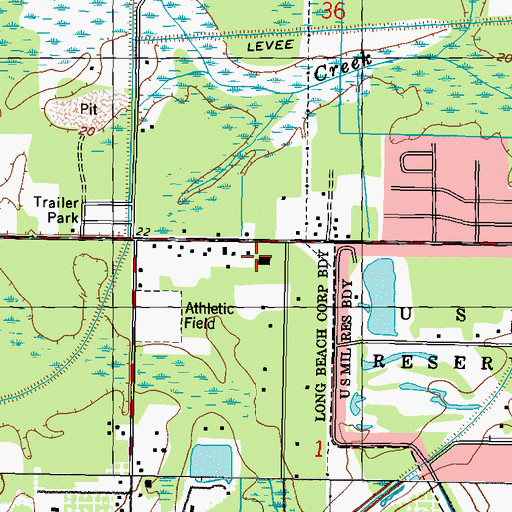 Topographic Map of Gulf Coast Worship Center, MS