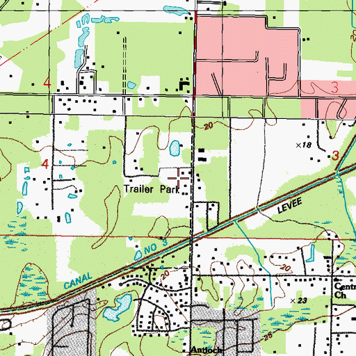 Topographic Map of Long Beach Christ United Methodist Church, MS
