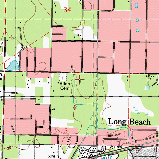 Topographic Map of New Life Church, MS