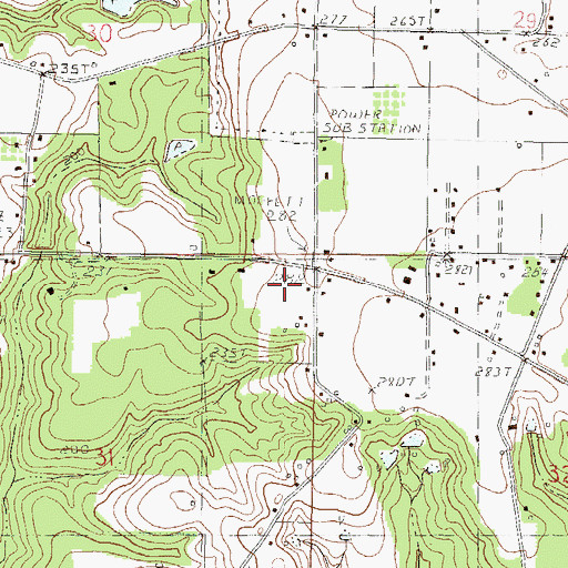 Topographic Map of Lee's Mobile Home Park, MS