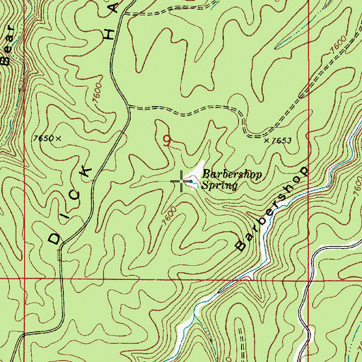 Topographic Map of Barbershop Spring, AZ